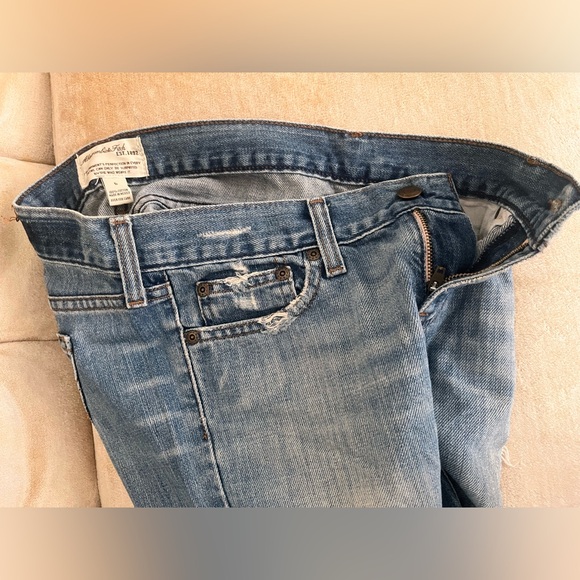 A&F Distressed Y2K Abercrombie & Fitch Jeans Size 0 Cotton Vintage - Picture 6 of 10